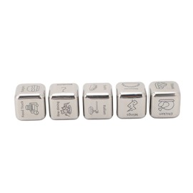 5pcs Food Decision Dice 30 Food Patterns Exciting Meal Planner Metal Couples Dice for Date Night