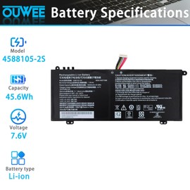 OUWEE 4588105-2S Laptop Battery Compatible with Dynabook Satellite Pro C50-H-108 C50-H-103 C50D-B-115 for Medion Akoya E15403 30027586 30026724 30026726 Series 40071698 40072215 45.6Wh 1000mAh 7.6V