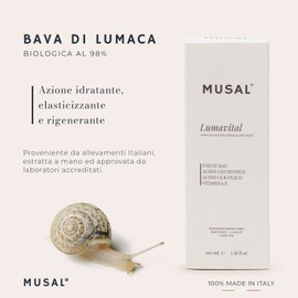 100 ml Bio Creme mit 98 % Schneckenschnecke – mit Hyaluronsäure Glykol und Vitamin E – Feuchtigkeitsspendend und Antiage – Für trockene, fettige Haut, Mischhaut für Damen, Made in Italy