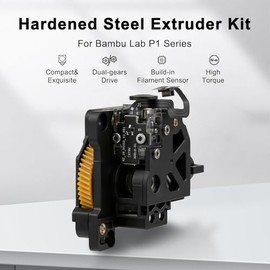 Unidad extrusora P1 de acero inoxidable para impresora 3D Bambu Lab P1P/P1S con doble engranaje para una mayor fuerza de extrusión y detección de agot