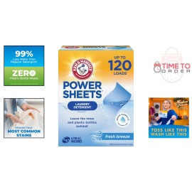 Laundry Detergent Sheets Fresh Breeze 60 ct Compact Eco-Friendly No Spill