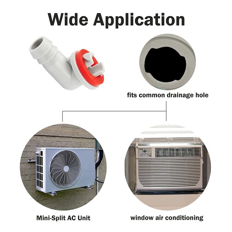LitKiwi Improved Window Air Conditioner Drain Kit,AC Drain Hose Elbow