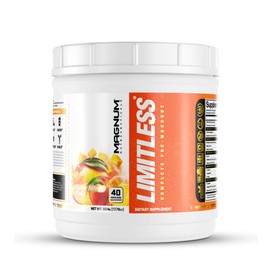LIMITLESS Magnum 504g - Muscle Workout Powder, Sport Pre Workout for Men and Women, May Assist & Support Increase Energy, Focus, and Endurance - Peach Mango Rush