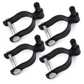 (4 Pack) 2-3/8" Pressed Steel Chain Link Fence Gate Post Hinge, Heavy-Duty Chain Link Fence Male Hinge, with Nut/Bolt - Black