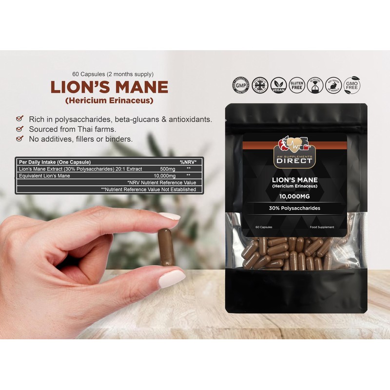 AW Lions Mane | High Strength Lions Mane Supplement -