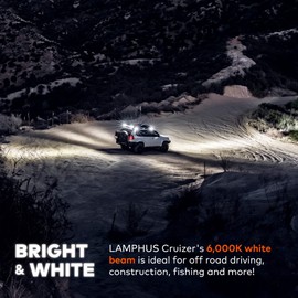 LAMPHUS 2pc CRUIZER 4" 18W LED Spotlight [30 Degree Spread] [Spot/Fog/Reverse Applications] [IP67] – for Off-Road, Tractors, Tow Trucks, Plow Trucks & Marine Use
