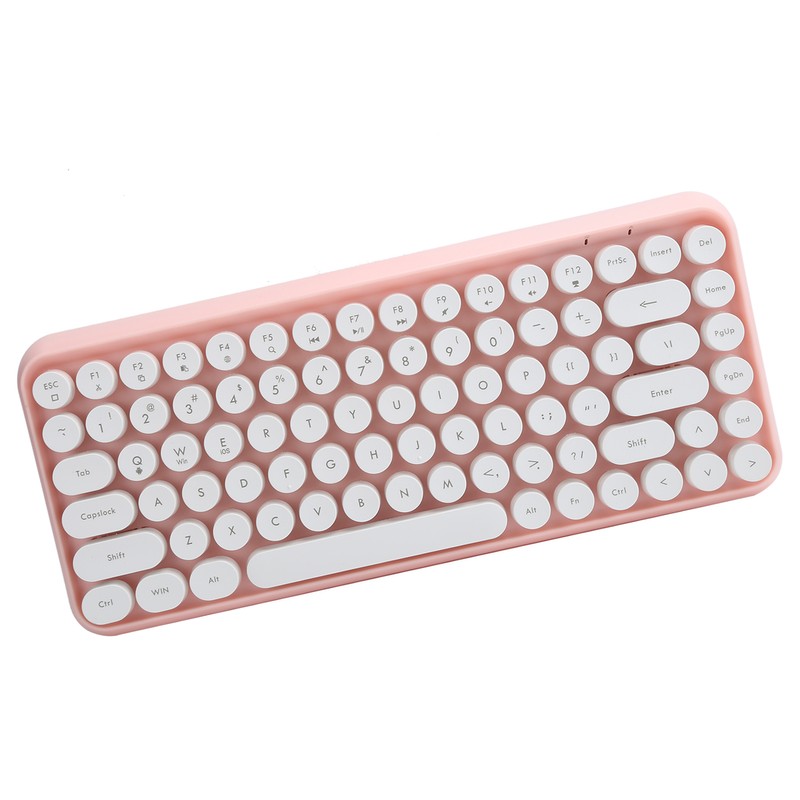 Ajazz Wireless Keyboard Bluetooth 84 Keys Retro Round Keycap Gaming