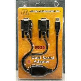 Micro Connectors New Micro Connectors USB 2.0 USB-A to Dual DB9 Serial Adapter E07-162