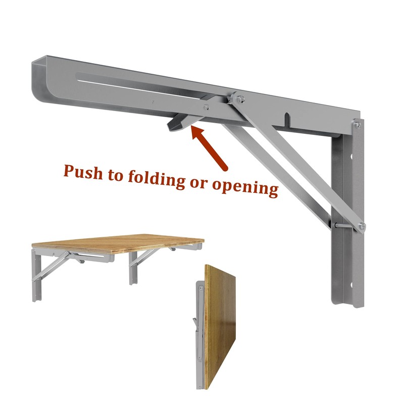 MySit 16" Folding Shelf Brackets 4 PCS, Max Load 550lb