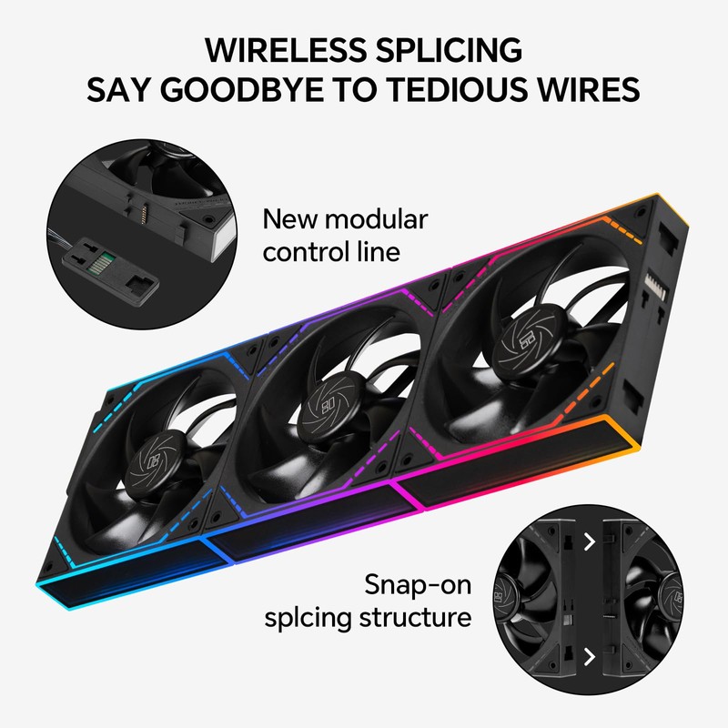 TL-M12Q X3 120mm PC Case Cooling Fans,Daisy-Chain Connection | 2000RPM