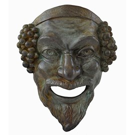 Dionysos Small Mask with bronze color effect - Dionysus God of wine - Ancient Greek Theatre