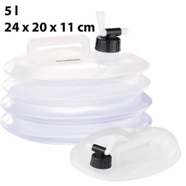 Semptec Urban Survival Technology Camping Canister: Foldable Water Canister with Tap, 5 Litres, Round, for Drinking Water (Water Canister with Taps, Camping, Drinking Water Canister Foldable)