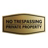 Signs ByLITA Fancy No Trespassing Private Property Sign (Brushed Gold)