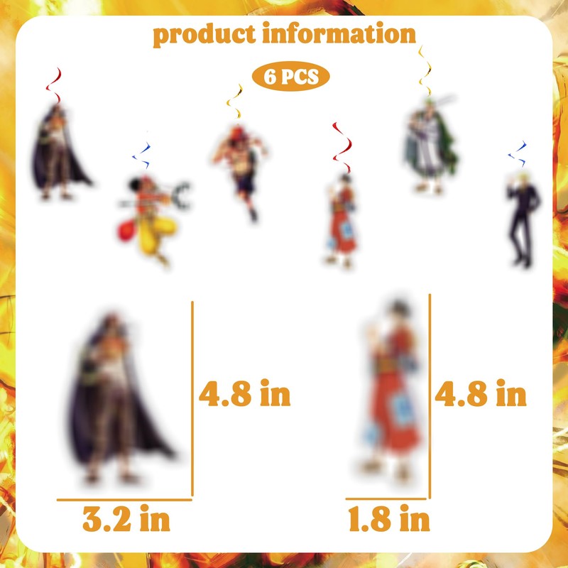 Anime Party Supplies - Theme Happy Birthday Banner with 6