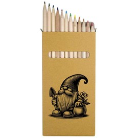 Azeeda 12 x 'Garden Gnome With Trowel' Long 178mm Coloured Pencils/Pencil Set (PE00066119)