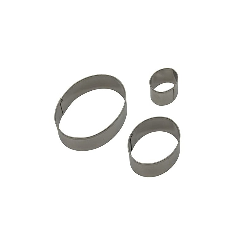 Yolli Oval Hearts Fondant Cutter Set - 3 Sizes -