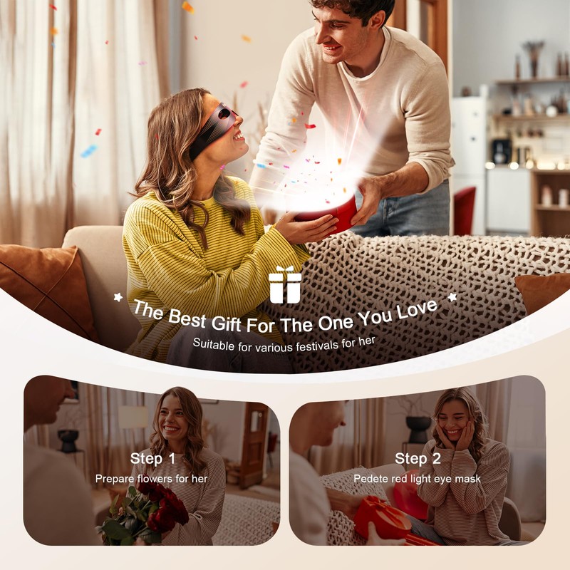 Pedete Red Light Therapy for Eyes, 3 Modes Under-Eye Red