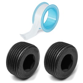 LifCratms 1" Male NPT Plugs, Carbon Steel Pipe Fitting, Countersunk Pipe Plug Kit Socket Internal Hex Head (Pack of 2)