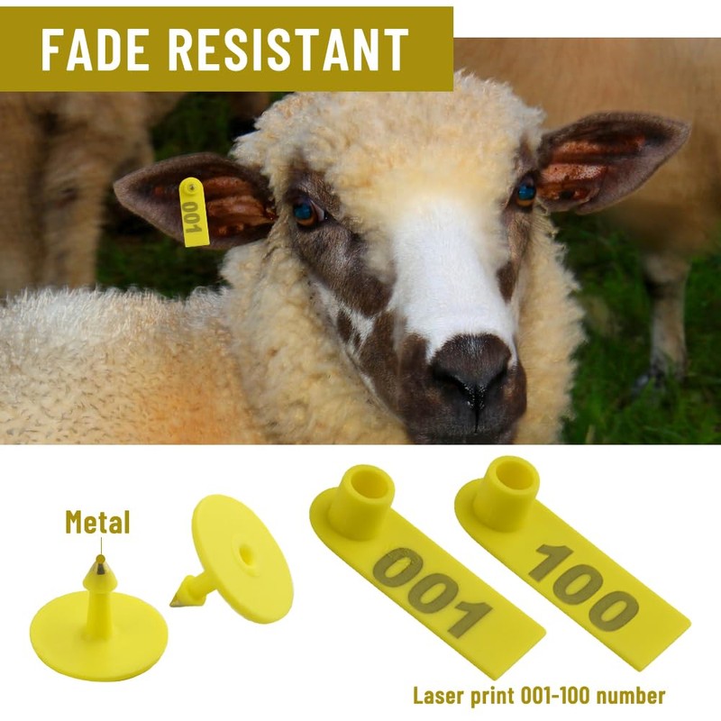 WMYCONGCONG 400 PCS 1-100 Plastic Livestock Ear Tag Animal Tag