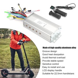 VBESTLIFE 36V/48V 1000W Brushless Motor Controller & Twist Throttle Combo, 124DX LCD Throttle E-Bike Controller Set for Electric Scooter