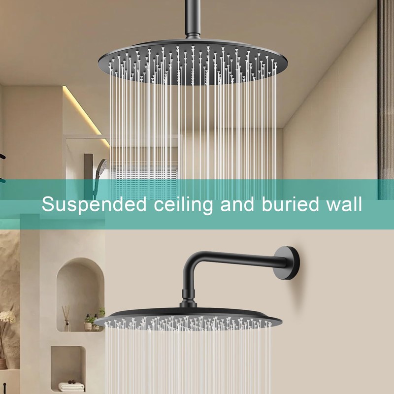 AULEEND All Metal Rain Shower Head - Heavy Duty Stainless
