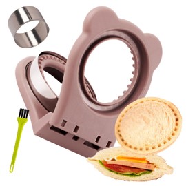 Uncrustables Sandwich Maker Sealer Cutter, Crustless Sandwich Cutter, PB&J Uncrustable Maker - Color Brown, Round Shape