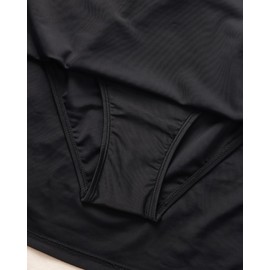 Daci - Tankini de talle alto para mujer, talla grande, con panty, Negro, X-Large (US 16)