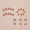 Press on Nails Short Almond Fake Nails Brown Nails Press