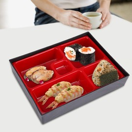 VIFERR Bento Box, Tragbare Lunchboxen Bento-Lebensmittelbehälter Holz Aufbewahrungsbox im japanischen Stil 4 Fächer Brotdose für Picknick Büro