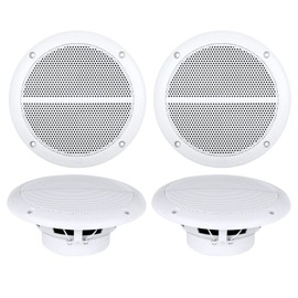 Enrock EM602W 6.5" 90 Watt Peak 2-Way Marine Full Range Speakers (White, 2 Pair)