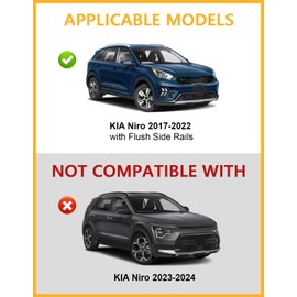 Tuyoung 220lbs Lockable Roof Rack Cross Bars Compatible with KIA NIRO 2017 2018 2019 2020 2021 2022, Heavy Duty Aluminum Roof Rails Crossbars Cargo Bars Canoe Snowboard Rooftop Black Carrier Luggage