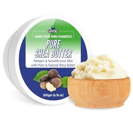 Myoc Shea Butter – Cosmetic Grade | Unrefined, Natural Butter for Skincare, Haircare & DIY Formulations | Ideal for Creams, Balms, Lotions & Body Butters – 200g / 7.05 Oz