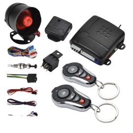 MASO Universal 12V Car Alarm Kit Remote Central Locking Kit Burglar Alarm Camper 2 Remote Controls Anti-theft with Shock Sensor