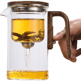 SINTENILL Enchanti Tea Pot, Magic Teapot, Water Separation Glass Tea Pot with Infuser and Lid, Witchcraft Teapot with Strainer, Enchanted Teapot for Blooming Tea & Loose Leaf Tea(20.29oz/600ml)
