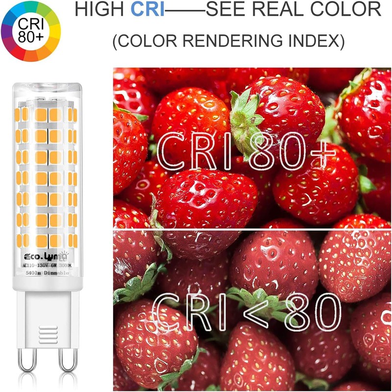 Eco.Luma G9 LED Bulb Dimmable, 6W T4 G9 LED Bulb