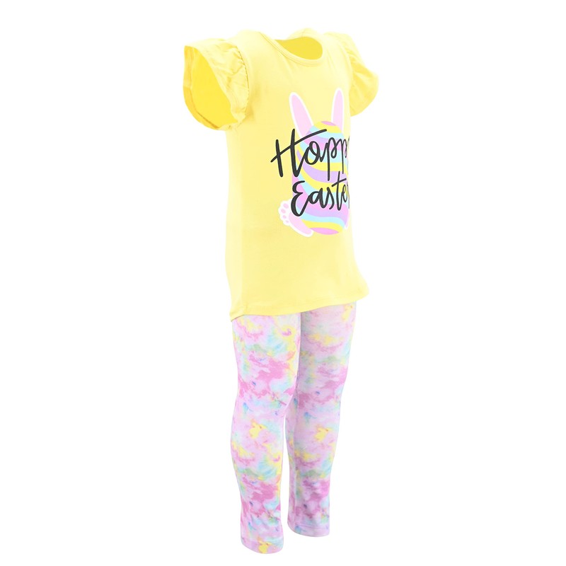Unique Baby Conjunto de leggings de conejo de Pascua para