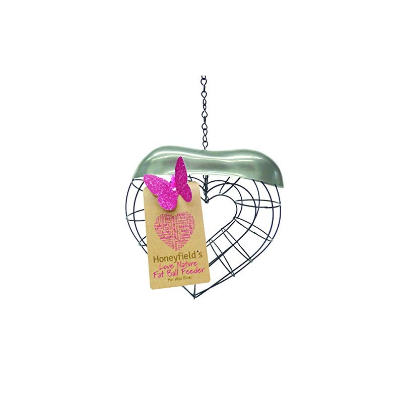 Honeyfields Wild Bird 'Love Nature' Fat Ball Suet Feeder, Heart