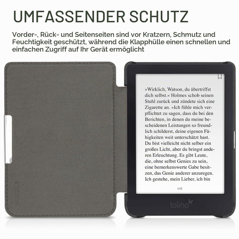 kwmobile Protective Case for Tolino Shine 3 Faux Leather eReader