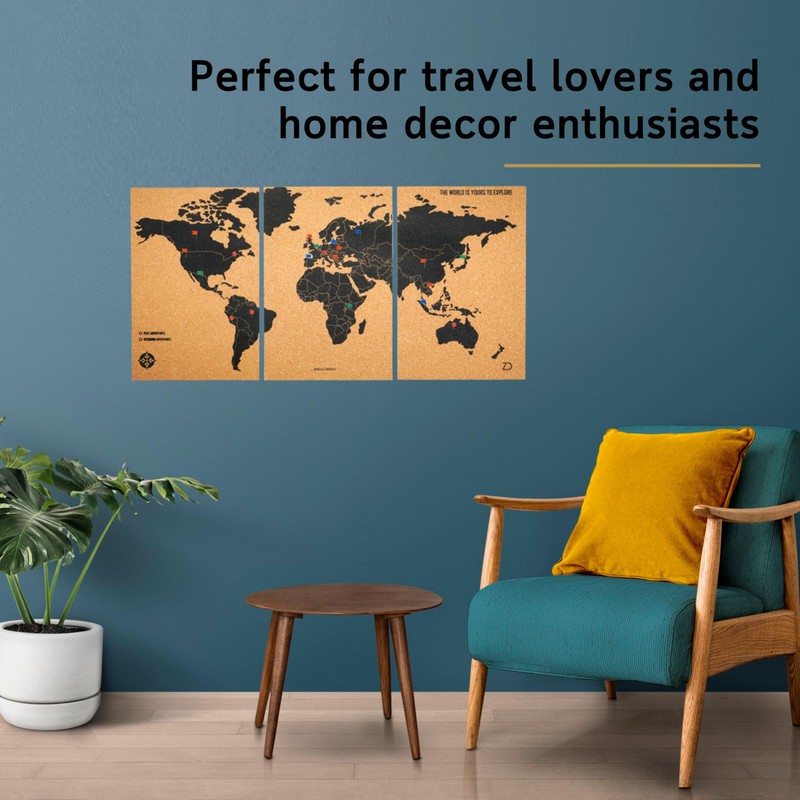 Zinello Design – Cork World Map – Wall Decoration Picture