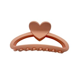 Matte Heart Hair Claw Clip – Non-Slip, Stylish Claw Clip for Women & Girls – Secure Hold for All Hair Types (Peach)