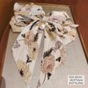 Boho Floral Bow Hair Clip Large Flowers Hair Bow Silky