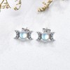 Triple Moon Goddess Earrings 925 Sterling Silver Moonstone Hypoallergenic Moon