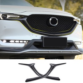 KELEIMAI Car Accessories Fit For Mazda CX-5 CX5 CX8 2017-2021 Exterior Front Lower Grill Grille Trims Cover Grill Molding (Carbon Fiber Style) ABS 2 PCS