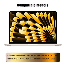 Displayschutzfolie für MacBook Air 15,3 Zoll 2025-2023 M4 M3 M2 Chip A3241 A3114 A2941 Blickschutzfilter 5H PET Anti-Kratzer Staubdicht Schutzfolie Cover Case Zubehör