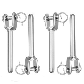 4 Pcs Wire Rope Clamps, 4mm Stainless Steel Swaged Fork Terminal, Swage Jaw Rigging Wire Rope Fitting