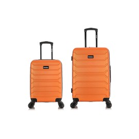 InUSA Trend 2-Piece Hardside Spinner Luggage Set, TSA Checkpoint Friendly, Orange (IUTRE0SM-ORA)