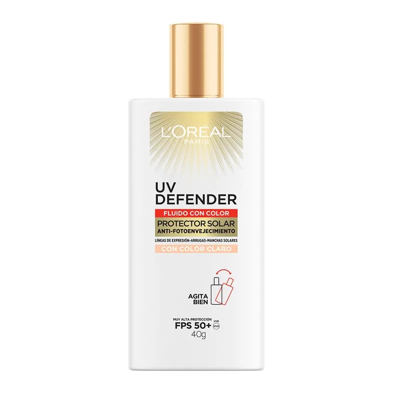 Protector Solar L'oréal Paris Uv Defender Fluído Fps50 Tono Claro
