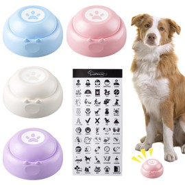 WIYETY Dog Buttons for Talking: Pack of 4 Dog Buzzers with Recording Function, Dog Training Buttons, Talking Dog Buttons with Stickers for Dog Interaction