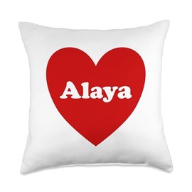 I Love Alaya Heart Cute Alaya Name Birthday Throw Pillow