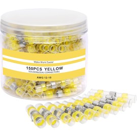 Electrical Butt Connectors Heat Shrink for Wiring,Automotive Marine Wire Connectors Heat Shrink Waterproof (12-10 AWG_150PCS)